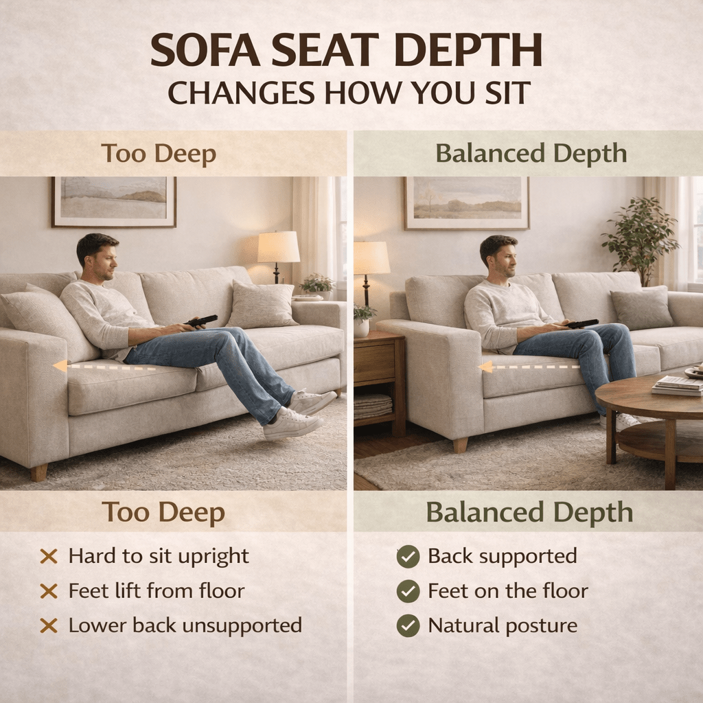 How to Choose the Right Sofa Depth for the Way You Actually Sit - Androf