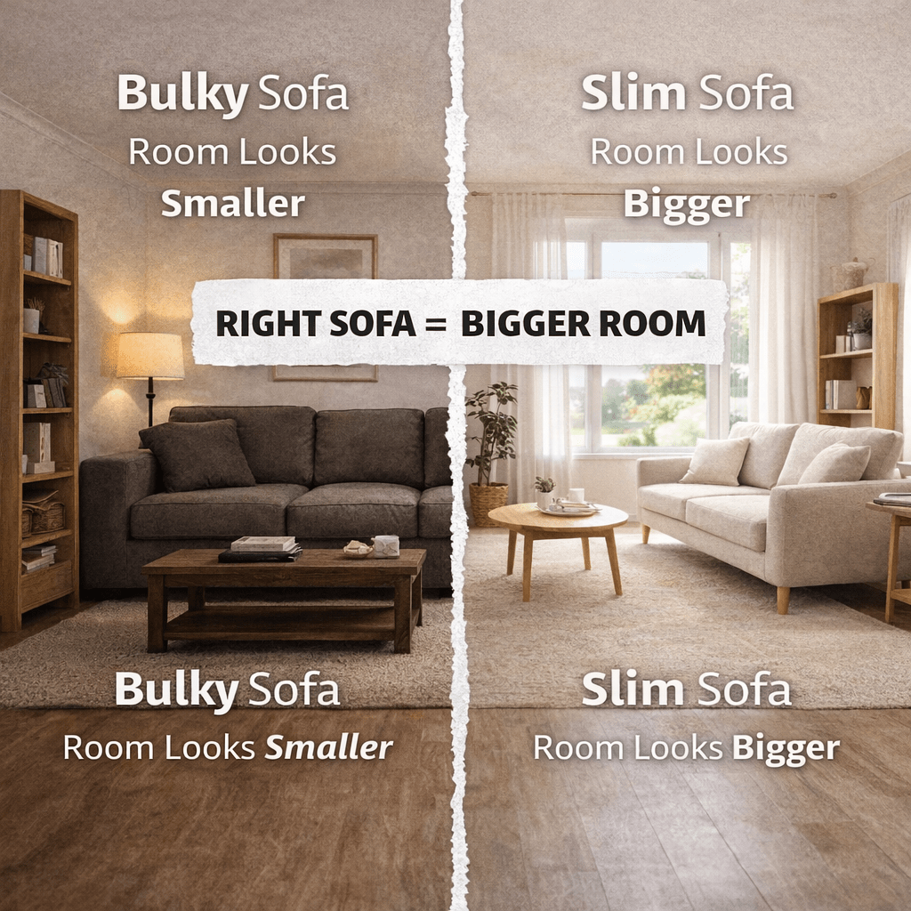 How to Make a Small Living Room Look Bigger With the Right Sofa - Androf
