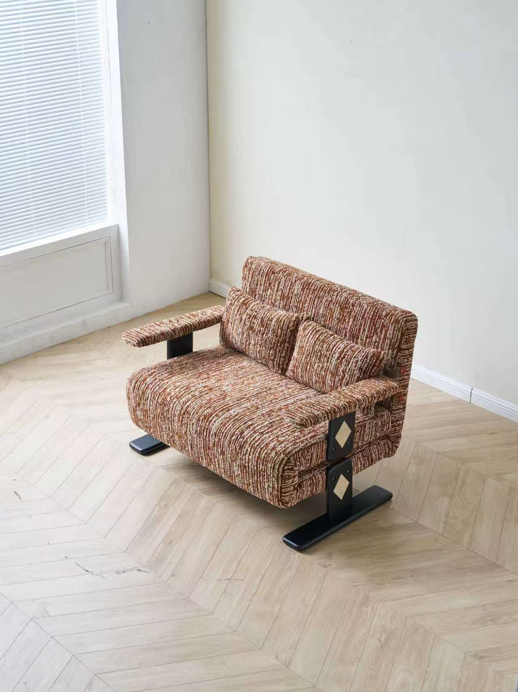 Convertible Chenille Sofa Bed Chair with Adjustable Backrest