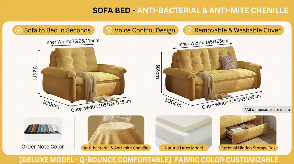 Electric Sofa Bed (Remote + Voice Control)