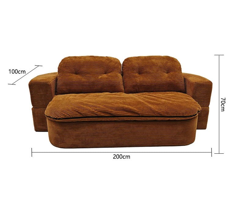 3 - in - 1 Retro Corduroy Sofa Bed – Comfort, Style & Versatility - Androf