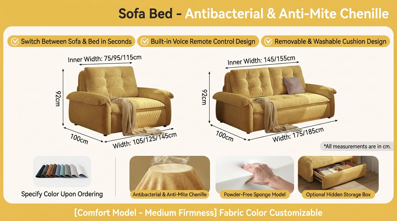 Electric Sofa Bed (Remote + Voice Control)