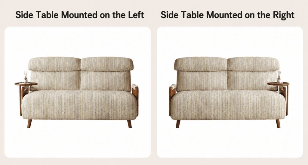 5-Position Convertible Sofa Bed with 360° Swivel Side Table - Androf