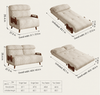 5-Position Convertible Sofa Bed with 360° Swivel Side Table - Androf