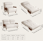 5-Position Convertible Sofa Bed with 360° Swivel Side Table - Androf