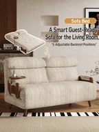 5-Position Convertible Sofa Bed with 360° Swivel Side Table - Androf