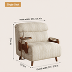 5-Position Convertible Sofa Bed with 360° Swivel Side Table - Androf
