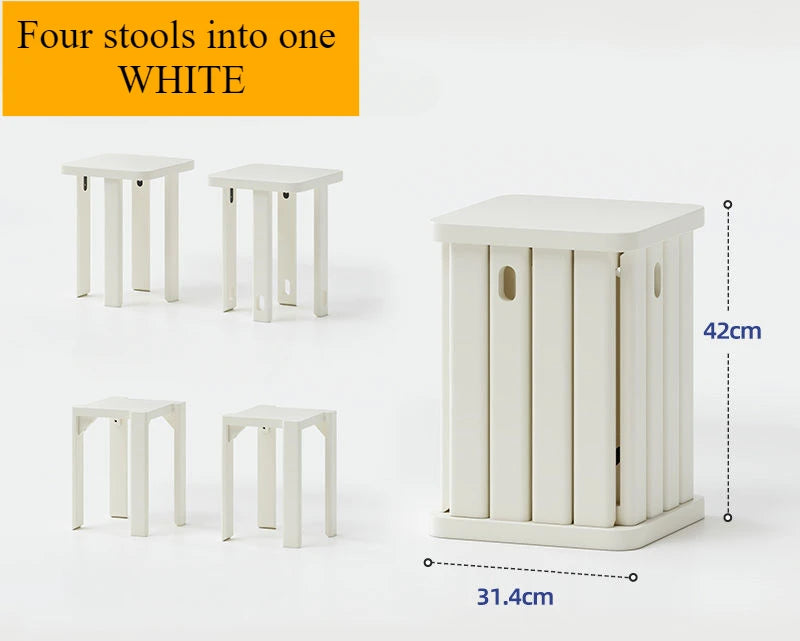 Multifunctional Wooden Side Table - Transforms into 4 Practical Stools