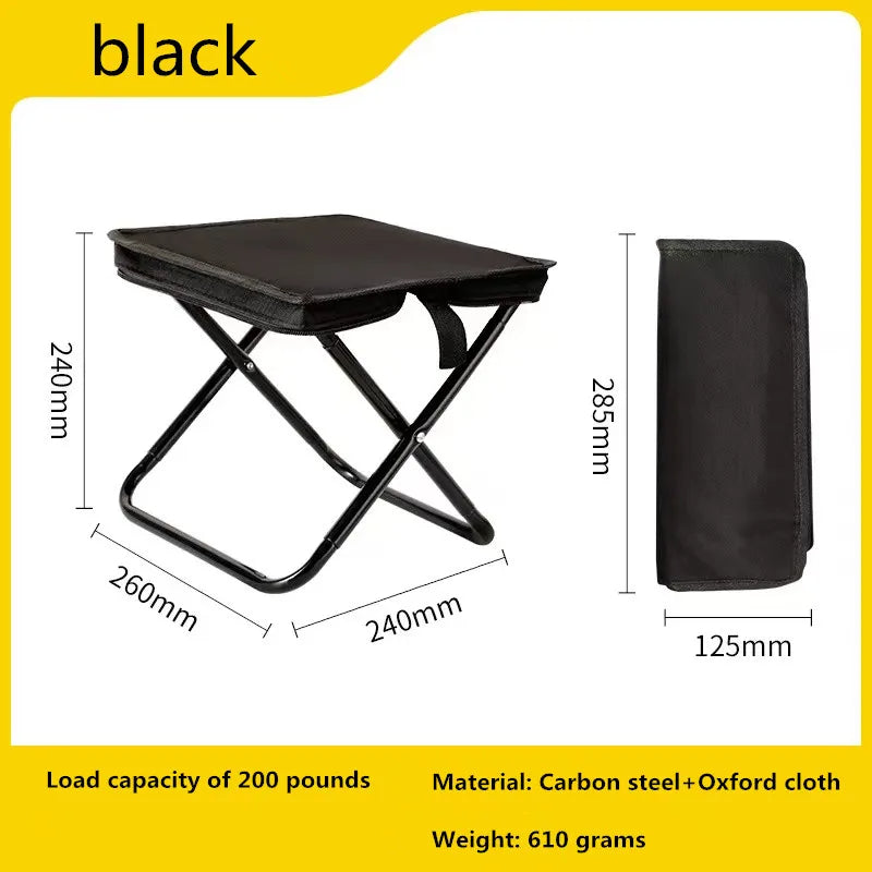 Ultra-Light Portable Folding Chair for Camping, Picnic & Fishing – Multifunctional Travel Stool, Outdoor Accessory