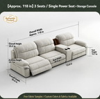 Modular Zero-Wall Power Reclining Sectional Sofa with Storage Console
