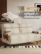 5-Position Convertible Sofa Bed with 360° Swivel Side Table