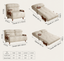 5-Position Convertible Sofa Bed with 360° Swivel Side Table
