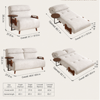 5-Position Convertible Sofa Bed with 360° Swivel Side Table