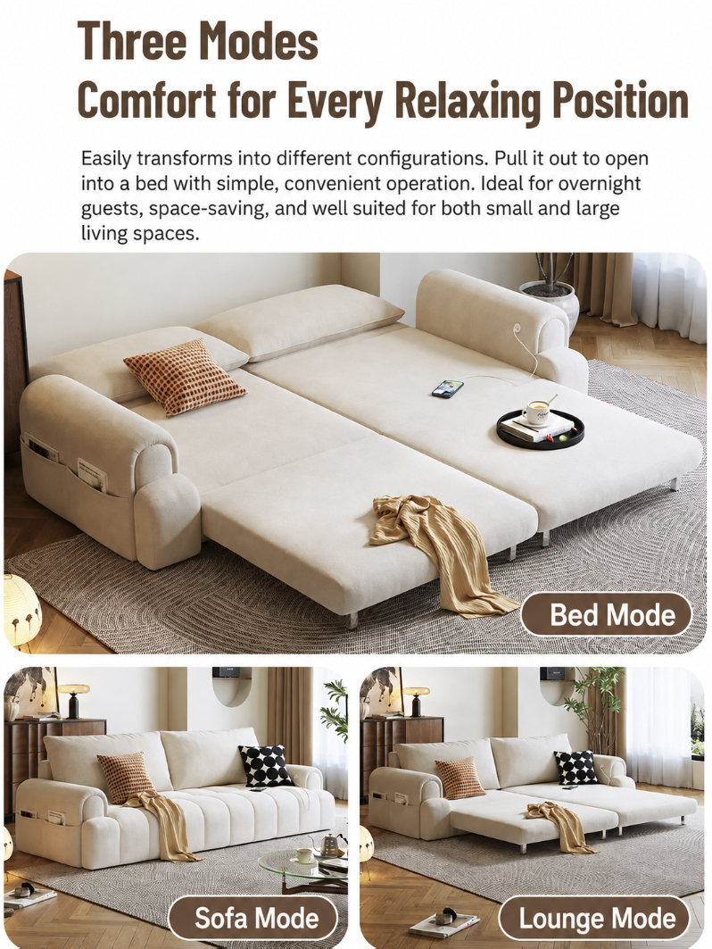Cloud-Puff Convertible Sofa Bed – Premium Fold-Out Sleeper Sofa