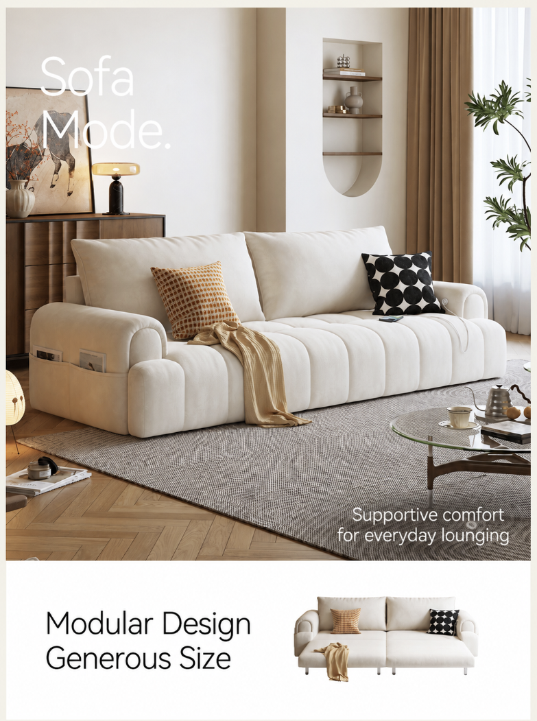 Cloud-Puff Convertible Sofa Bed – Premium Fold-Out Sleeper Sofa