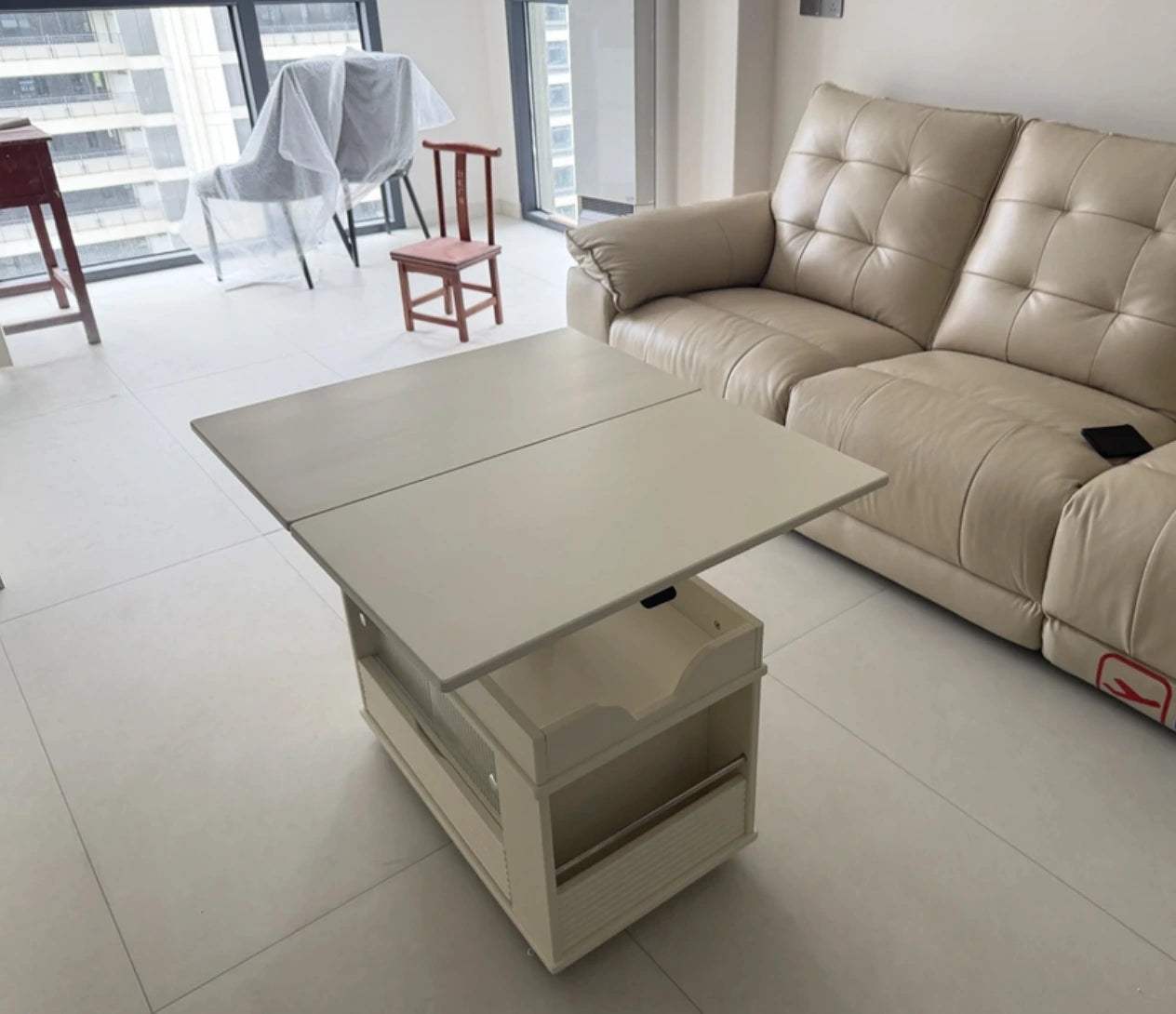 Solid Wood Transforming Coffee Table with Lift-Top & Storage