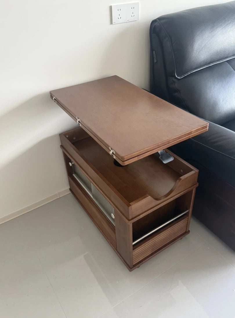 Solid Wood Transforming Coffee Table with Lift-Top & Storage