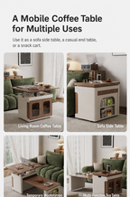 Transforming Solid Wood Lift-Top Coffee & Dining Table with Storage