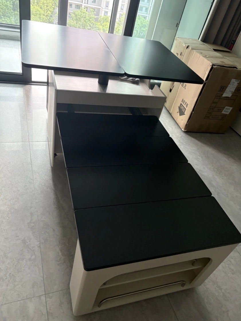 Transforming Solid Wood Lift-Top Coffee & Dining Table with Storage