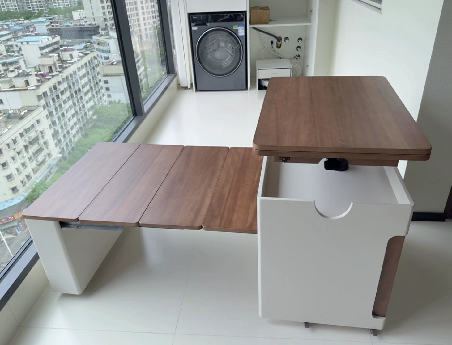 Transforming Solid Wood Lift-Top Coffee & Dining Table with Storage