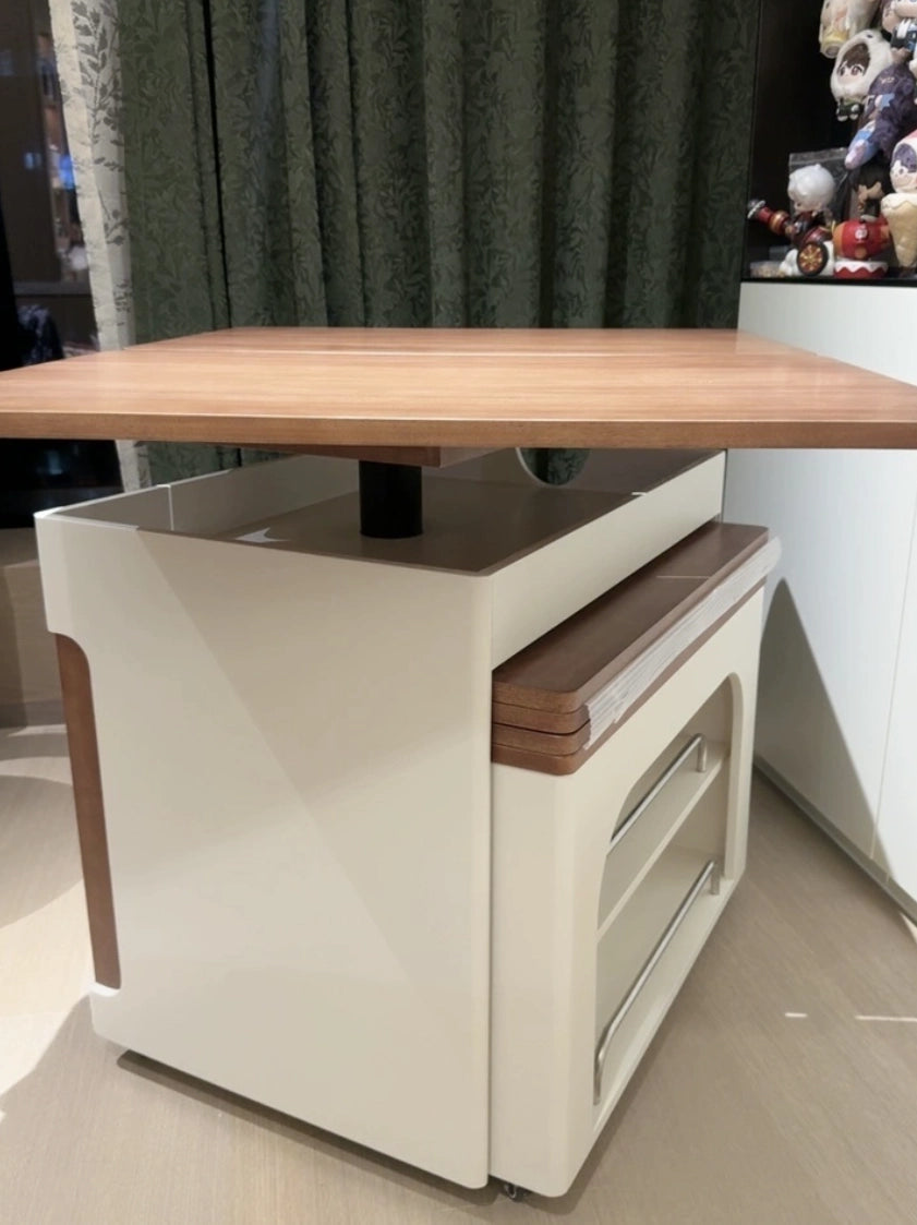 Transforming Solid Wood Lift-Top Coffee & Dining Table with Storage