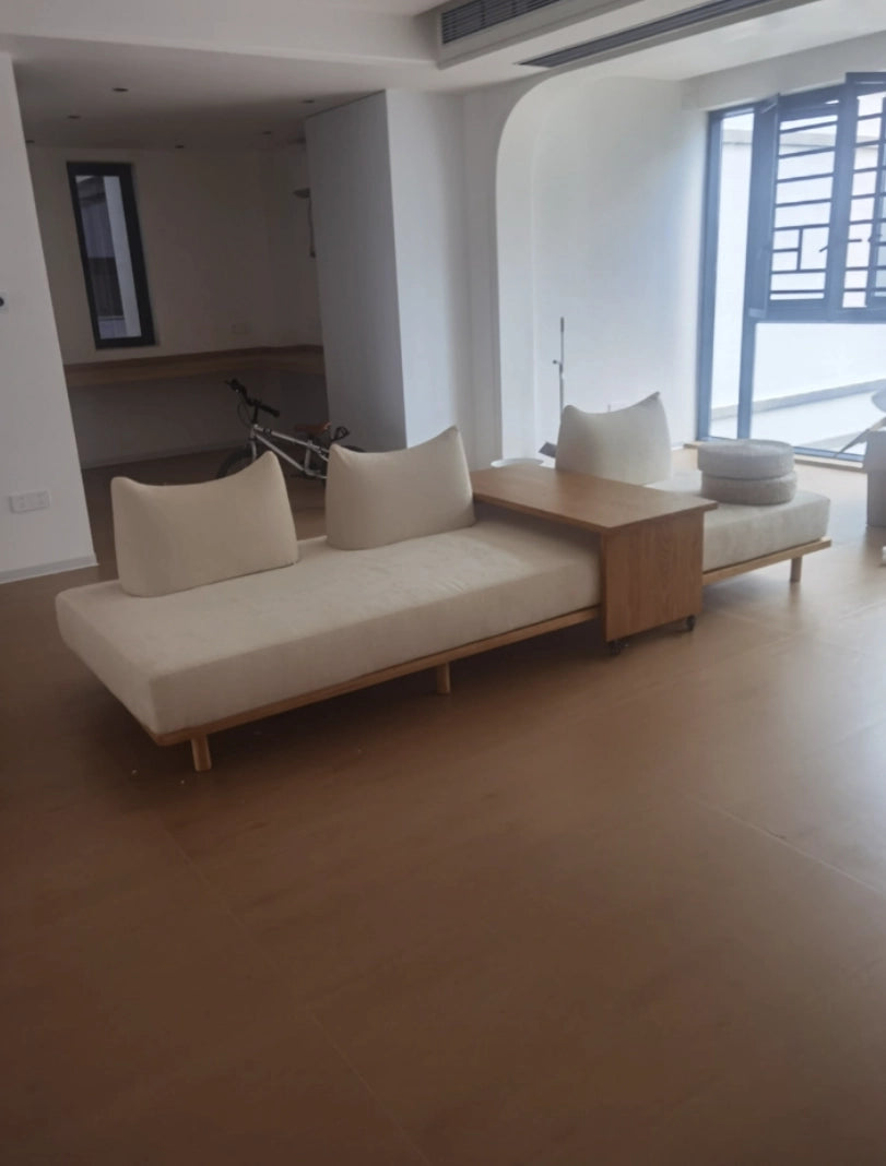 Solid Ash Wood Platform Sofa with Memory Foam