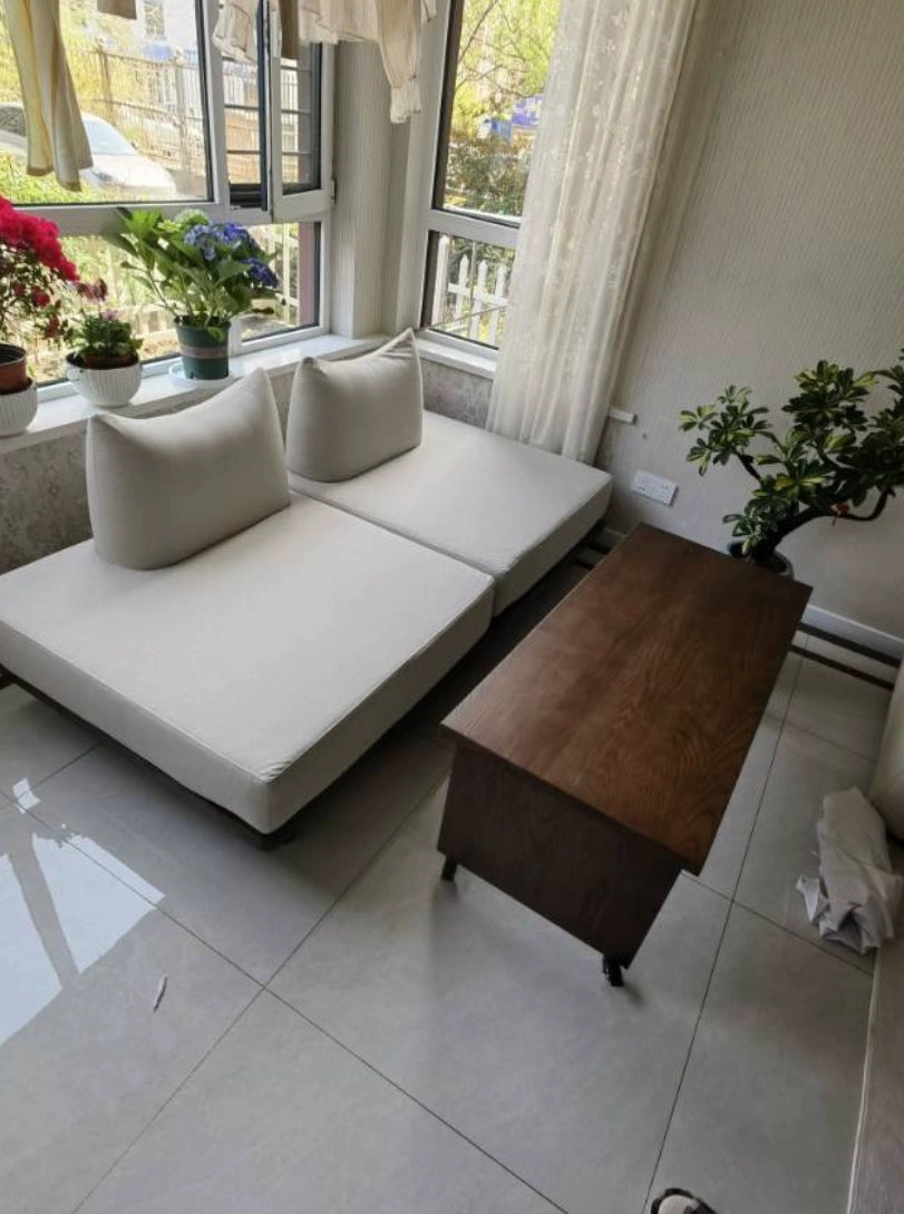 Solid Ash Wood Platform Sofa with Memory Foam
