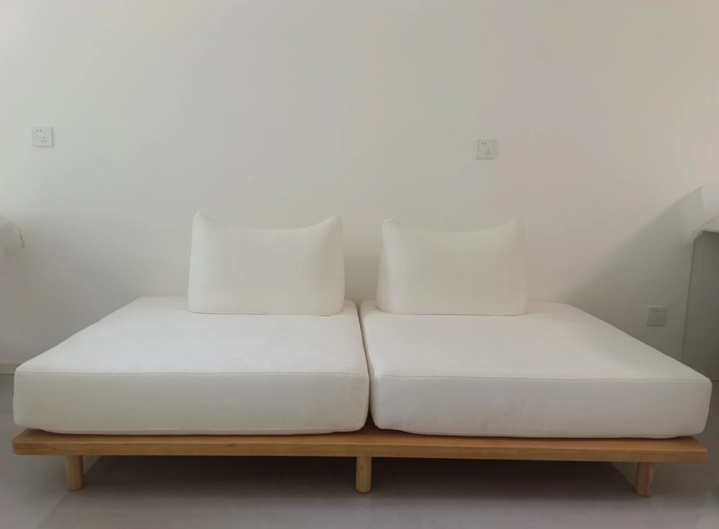 Solid Ash Wood Platform Sofa with Memory Foam