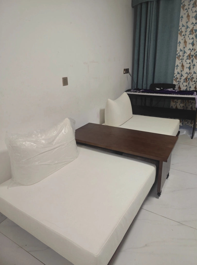 Solid Ash Wood Platform Sofa with Memory Foam