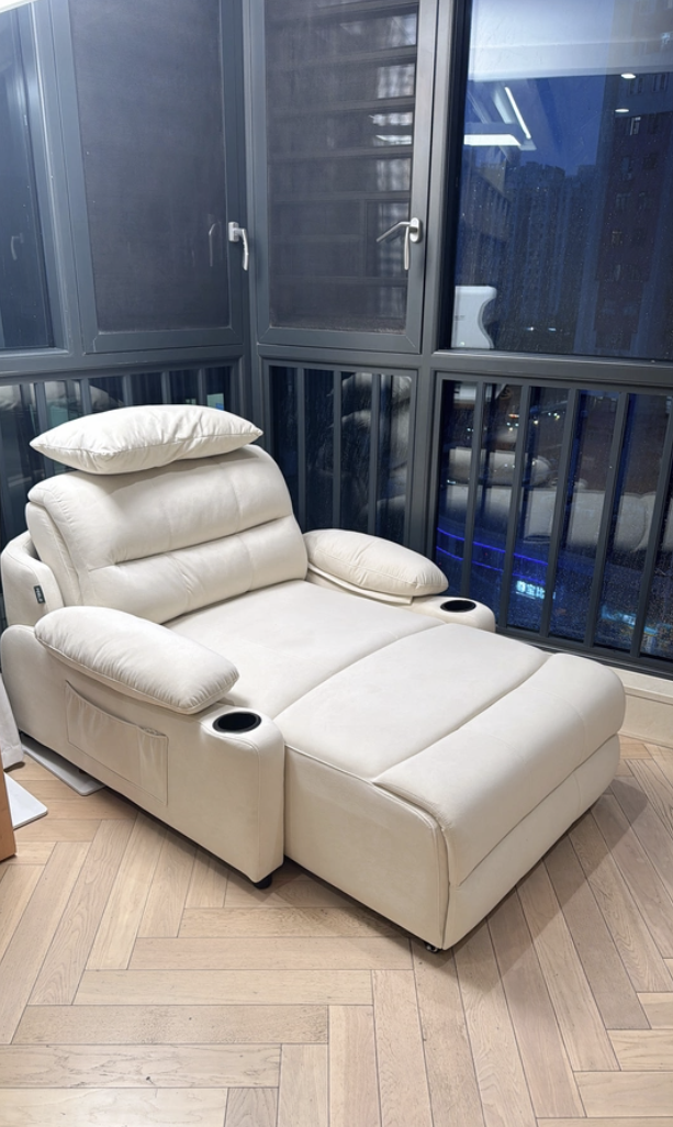 Zero-Wall Power Recliner Chair with Lay-Flat Bed, Cup Holders & Optional Massage