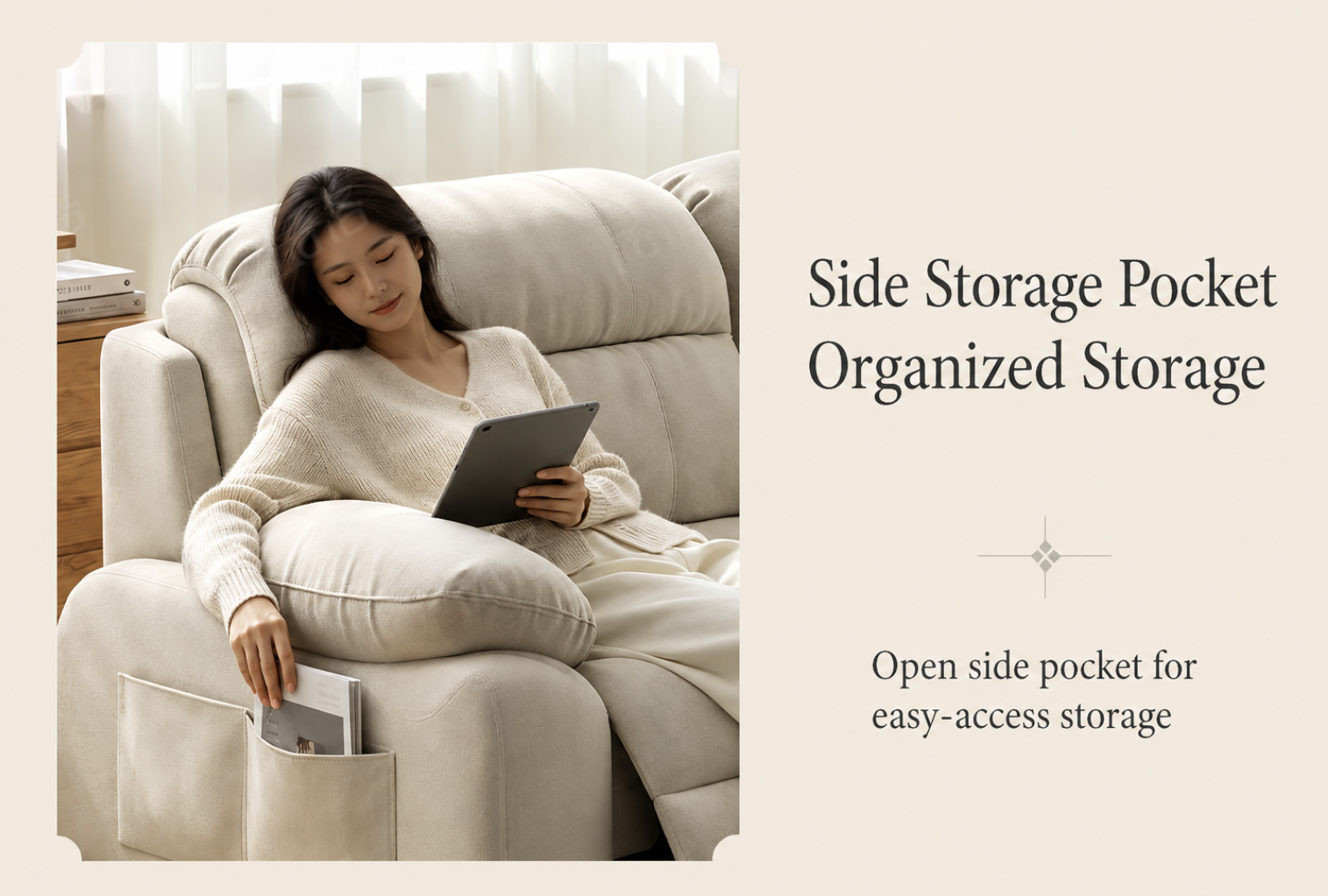 Modular Zero-Wall Power Reclining Sectional Sofa with Storage Console
