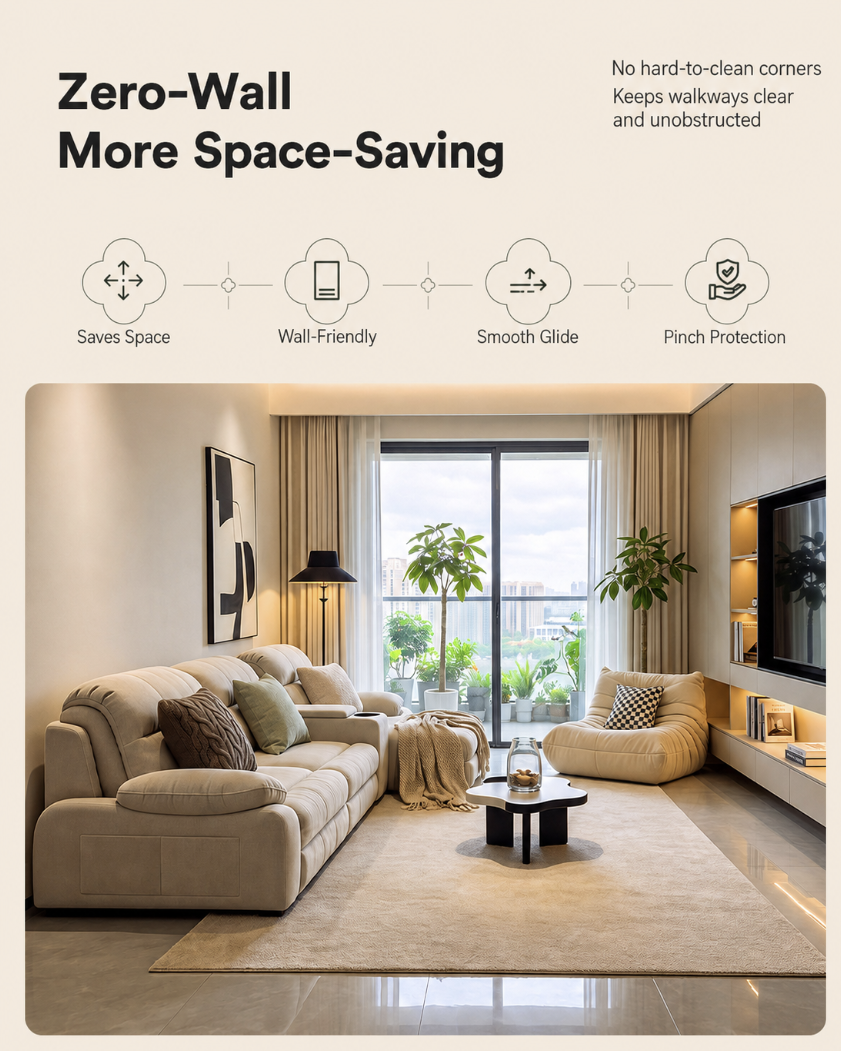 Modular Zero-Wall Power Reclining Sectional Sofa with Storage Console