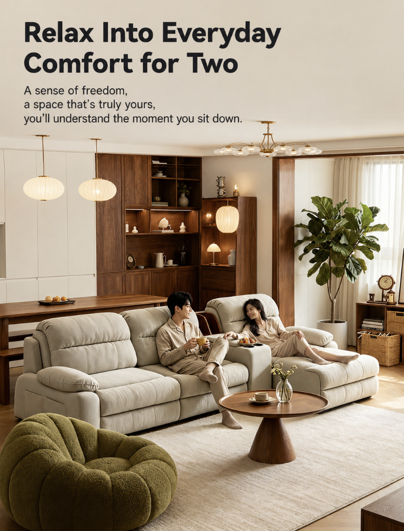 Modular Zero-Wall Power Reclining Sectional Sofa with Storage Console