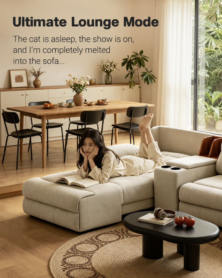 Modular Zero-Wall Power Reclining Sectional Sofa with Storage Console