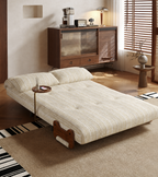 5-Position Convertible Sofa Bed with 360° Swivel Side Table