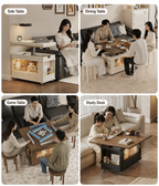 Solid Wood Transforming Coffee Table with Lift-Top & Storage