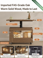 Solid Wood Transforming Coffee Table with Lift-Top & Storage