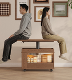 Solid Wood Transforming Coffee Table with Lift-Top & Storage