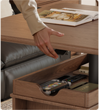 Solid Wood Transforming Coffee Table with Lift-Top & Storage