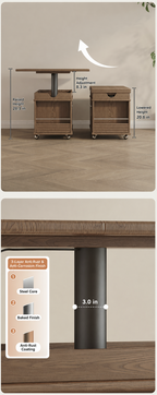 Solid Wood Transforming Coffee Table with Lift-Top & Storage