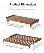 Solid Beech Wood Pull-Out Sofa Bed with Chenille Upholstery