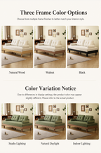 Solid Beech Wood Pull-Out Sofa Bed with Chenille Upholstery