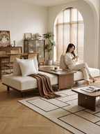 Solid Ash Wood Platform Sofa with Memory Foam