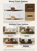 Solid Ash Wood Platform Sofa with Memory Foam