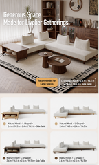 Solid Ash Wood Platform Sofa with Memory Foam