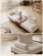 Solid Ash Wood Platform Sofa with Memory Foam