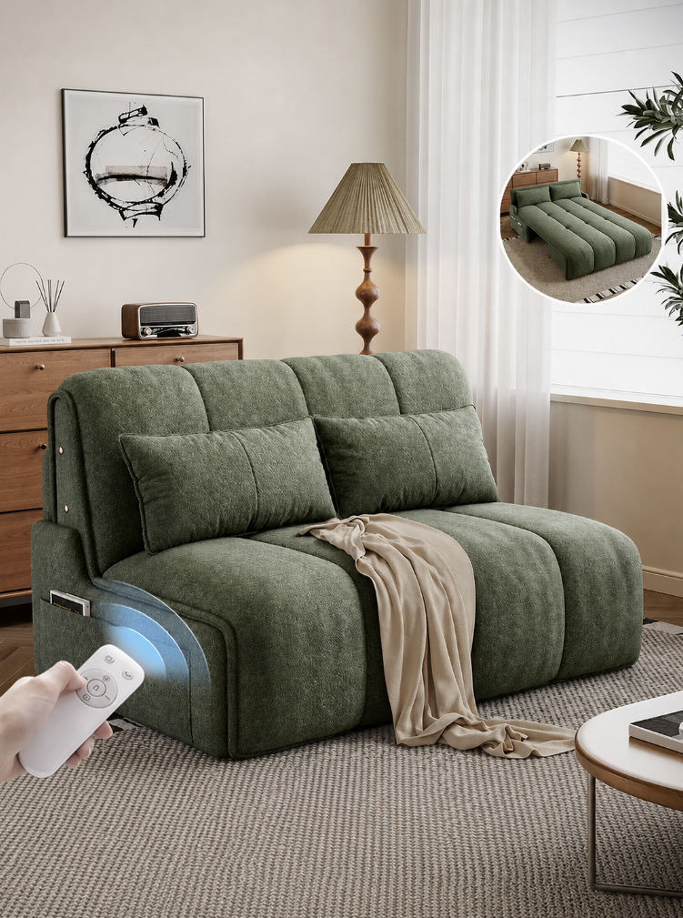 Smart Electric Convertible Sofa Bed with Motorized Extension