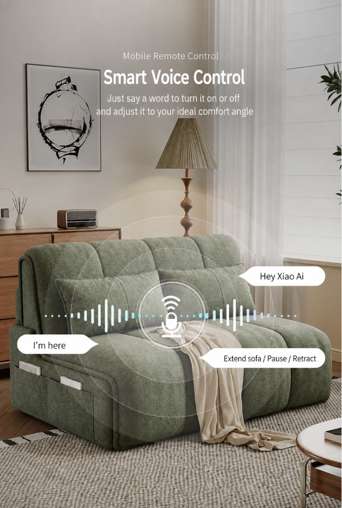Smart Electric Convertible Sofa Bed with Motorized Extension