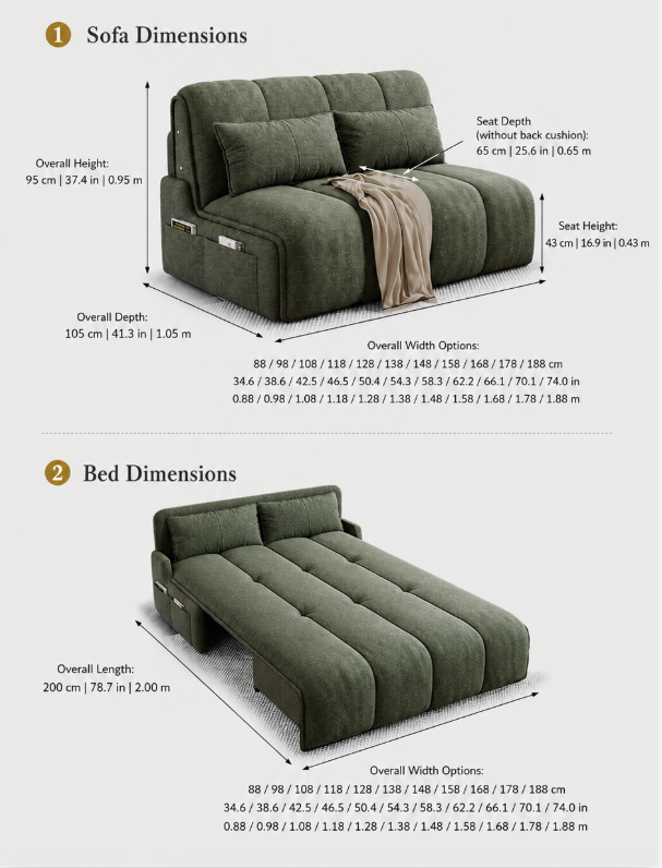 Smart Electric Convertible Sofa Bed with Motorized Extension