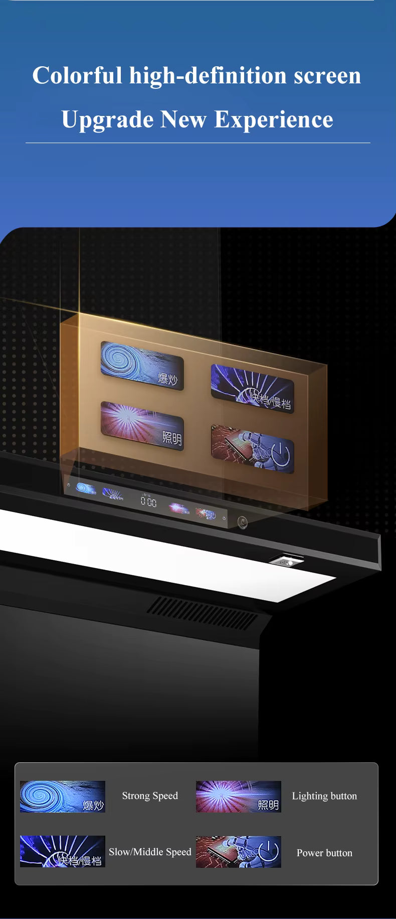 Smart Sensor Kitchen Range Hood – Wall-Mounted, Low Noise, Modern Design